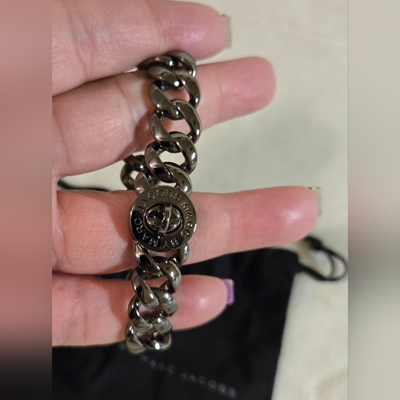 💯 NWT Authentic Marc by Marc Jacobs Katie Link Bracelet- Hermatite - Picture 2 of 6